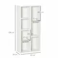 HOMCOM Seven-Cube Bookcase - White Wood Effect - 3