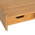 HOMCOM Monitor Riser Laptop PC Plinth Stand TV Computer Desktop Organiser W/ Drawer Bamboo - 8