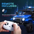 AIYAPLAY 12V Battery Powered Kids Ride-On Car, Electric Truck w/ Spring Suspension, Remote, Music, Horn, Lights, Blue - 7