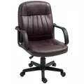 HOMCOM Swivel Executive Chair PU Leather Computer Desk Chair, Dark Brown - 1