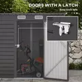 Outsunny 4 x 6ft Galvanised Metal Garden Shed, with Locking Door - Grey - 5