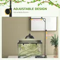 PawHut 86-129Hcm Adjustable Height and Length Reptile Lamp Stand Holder with Hook Hanging, Base - Black - 5