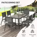 Outsunny Seven-Piece Steel Dining Set, with Aluminium-Top Table - 4