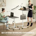 HOMCOM 75-115cm Manual Adjustable Sit-To-Stand Desk - White/Grey - 4