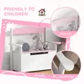 AIYAPLAY 2-in-1 Toy Box for Kids with Lid for Bedroom, Nursery, Playroom, Pink - 5