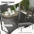 Outsunny Seven-Piece Steel Dining Set, with Aluminium-Top Table - 5