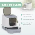 PawHut Cat Litter Box with Lid, Scoop, Deodorisation Bags, Top Entry - 5