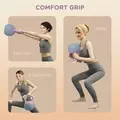 SPORTNOW 8KG Soft Kettlebell, Kettlebell with Non-Slip Handle for Home Gym, Weight Lifting, Strength Training, Purple/Grey - 5