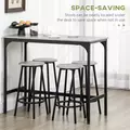 HOMCOM Five-Piece Industrial-Style Bar Table Set - Grey/Black - 5