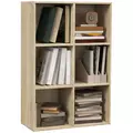 HOMCOM Six-Cube Bookcase - Oak Wood Effect - 1