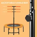 HOMCOM 40" Fitness Trampoline with Adjustable Handle, Rebounder Trampoline, Mini Jumper for Indoor Exercise Workout, Orange - 4