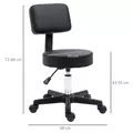 HOMCOM Swivel Salon Chair w/ Padded Seat Back 5 Wheels Adjustable Height Salon Hairdressers Tattoo Spa Rolling Black - 3