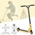 HOMCOM Stunt Scooter, 360° Entry Level Tricks Scooter w/ Lightweight Aluminium Deck and ABEC 7 Bearing, For Age 14+ Beginners, Gold Tone - 4