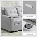 HOMCOM Two-Seater Pull-Out Sofa Bed - Light Grey - 7