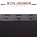 HOMCOM Folding Faux Leather Storage Cube Ottoman Bench Seat PU Rectangular Footrest Stool Box (Brown) - 4