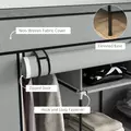 HOMCOM Fabric Wardrobe for Bedroom, Portable Cloth Wardrobe with 10 Compartments, 2 Hanging Rails and 4 Fabric Drawers, 166 x 42.5 x 169.5cm, Dark Grey - 5