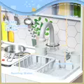 AIYAPLAY Pretend Play Toy Kitchen, Kids Kitchen Playset w/ Sounds, Lights, Running Water, Coffee Maker, Refrigerator - 6