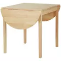 HOMCOM 4-6 Person Wooden Drop-Leaf Table - Natural Finish - 1