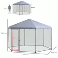PawHut Chicken Coop for 10-15 Chickens, Hens, Rabbits, Ducks, Outdoor Garden Chicken Run, 4 x 3.5 x 2.6m - 3