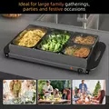 HOMCOM 4 Tray Electric Food Warmer Buffet Server with Warming Plate, Cool Touch Handles, Adjustable Temperature, 300W, 2 x 2.4L and 2 x 1L Pans - 4