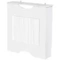 HOMCOM Painted MDF Radiator Cover Heater Cabinet Modern Slatted Home Furniture Living Room Bedroom Worktop White 82H x 78W x 19D - 1