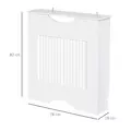 HOMCOM Painted MDF Radiator Cover Heater Cabinet Modern Slatted Home Furniture Living Room Bedroom Worktop White 82H x 78W x 19D - 3