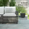 Outsunny Six-Piece Modular Rattan Sofa Set - Light Grey - 6