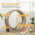 PawHut Cat Wheel with Brake, Scratching Pads - Walnut Brown - 4