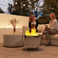 Outsunny Stainless Steel Wood-burning Fire Pit with Fire Poker - Silver - 2