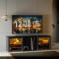 HOMCOM 65" TV Stand, with LED Lights and Storage - Black - 2