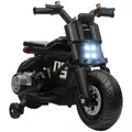 HOMCOM Kids Electric Motorbike with Siren, Horn, Headlights, Music, Training Wheels, for Ages 3-5 Years - Black - 1