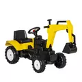 HOMCOM Kids Ride on Digger Pedal Go Kart Pretend Play Construction No Power Truck with Horn for 3 - 6 Years, Yellow - 1