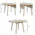 HOMCOM Solid Wood Folding Dining Table, Drop Leaf Table for 2-4 People,  Rectangle Kitchen Table for Small Space, Natural Wood Finish - 3