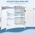 kleankin Pedestal Under Sink Cabinet with Double Doors, Modern Bathroom Vanity Unit, Storage Cupboard with Adjustable Shelves, White - 5