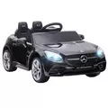 HOMCOM Benz SLC 300  Licensed 12V Kids Electric Ride On, with Music, Remote Control, LED Headlights, Horn, Black - 1