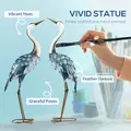 Outsunny Crane Garden Ornaments, 2 PCS Steel Garden Statue Set Gifts, Water and Rust Resistant Sculptures for Patio Pond Landscape Decoration, Multi-Colour - 4