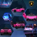 AIYAPLAY Lamborghini Revuelto Licensed 12V Ride on Car w/ Butterfly Doors, Transport Wheels, Suspension, Remote Control, Pink - 9