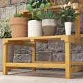 Outsunny Wooden Plant Stand, with Trellis - Natural Finish - 9