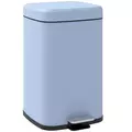 HOMCOM 20L Modern Boxy Metal Home Kitchen Bin - Light Blue - 1