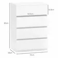 HOMCOM Chest of Drawers, 4-Drawer Storage Cabinets, Modern Dresser, Storage Drawer Unit for Bedroom - 3