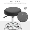 Vinsetto Round Rolling Stool, PU Leather Height Adjustable Stool Chair with Wheels and Swivel Seat for Salon, Massage, Spa, Home Kitchen, Black - 6