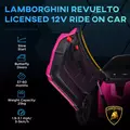 AIYAPLAY Lamborghini Revuelto Licensed 12V Ride on Car w/ Butterfly Doors, Transport Wheels, Suspension, Remote Control, Pink - 4