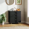 HOMCOM Elegant Four-Drawer Bedside Table - Black - 2