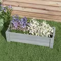 Outsunny 58L Garden Raised Bed Planter Grow Containers for Outdoor Patio Plant Flower Vegetable Pot Fir Wood, 100 x 36.5 x 36 cm, Grey - 7