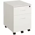 Vinsetto 2-Drawer Locking Office Filing Cabinet w/ 5 Wheels Rolling Storage Hanging A4 Cupboard Home Organisation White Wood Grain - 1