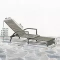 Outsunny Reclining Rattan Lounger, with Extending Footrest - Grey - 3