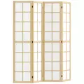 HOMCOM 4 Panel Folding Room Divider, Freestanding Room Separator, Indoor Privacy Screen for Living Room, Bedroom, 160 x 170cm - 1