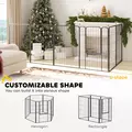 PawHut Six-Panel Dog Playpen with Door, for Large Dogs, Indoors, Outdoors, 100cm Tall, Black - 4