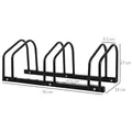 HOMCOM Bike Stand Parking Rack Floor or Wall Mount Bicycle Cycle Storage Locking Stand (3 Racks, Black) - 3