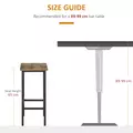 HOMCOM Industrial Bar Stools, Set of 2 Kitchen Breakfast Bar Chairs with Footrest, Counter Height Island Stools for Dining Area, Home Pub, Rustic Brown - 7